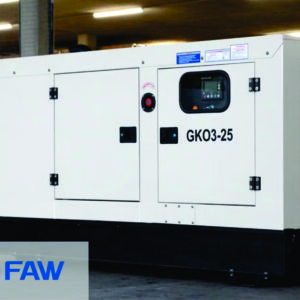 BYFW28-3- GOSCOR 25KVA SILENT DIESEL GENERATOR, POWERED BY FAW 4DW91-29D ENGINE, 380V, ATS, 1500RPM, 55l TANK (Water Cooled) 72dB (730kg)