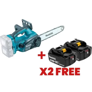 DUC302Z 36X CORDLESS CHAINSAW PLUS 2 X 3.0A BATTERY AND CHARGER